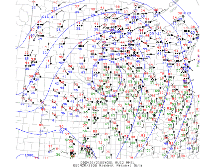 2100UTC midwest surface analysis image