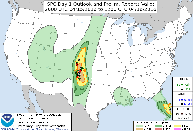 April 15, 2016 SPC storm reports